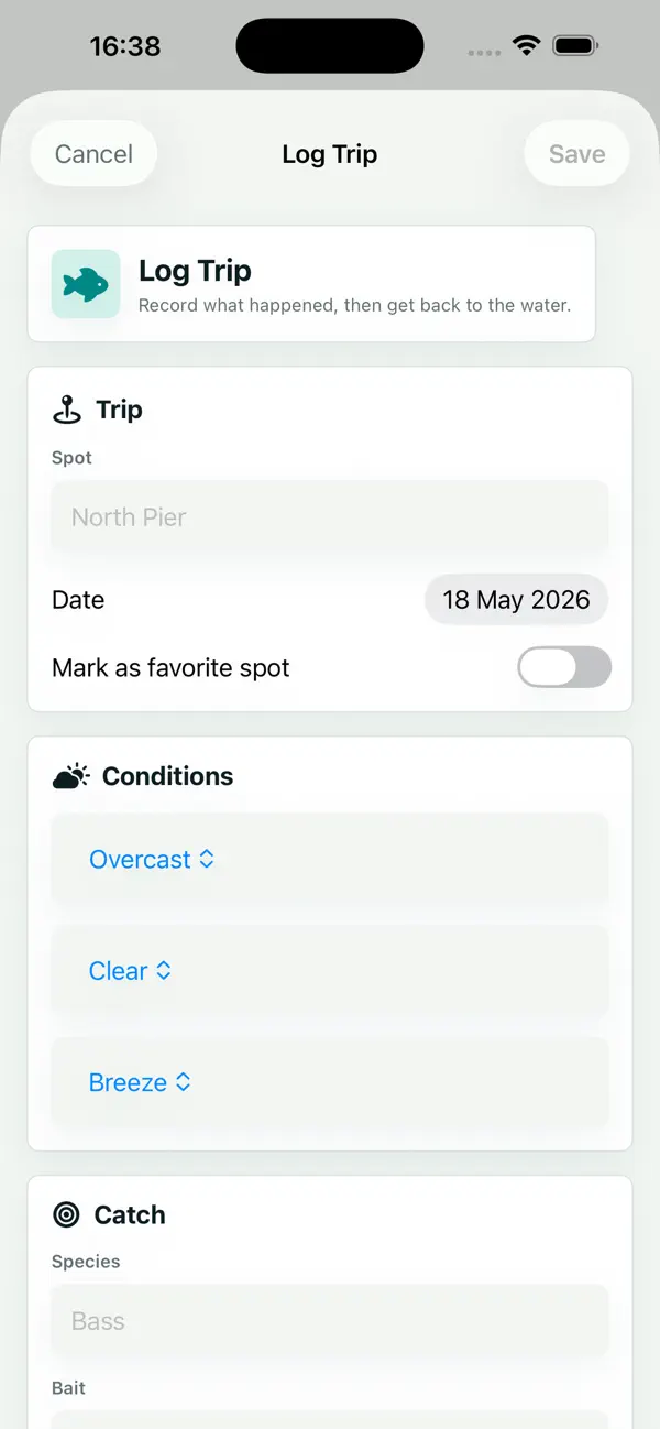 Screenshot #2 pour CastLedger Fishing Logbook