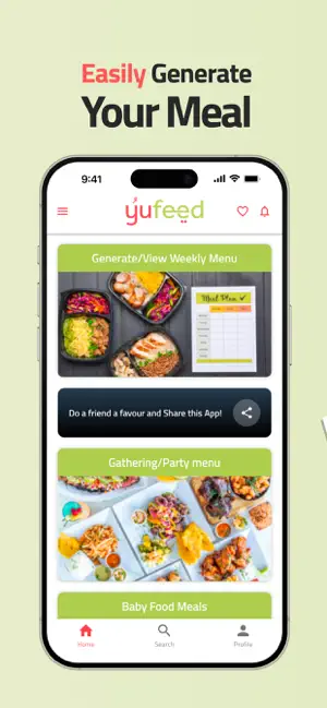 yufeed: Meal Planner Recipes screenshot 1