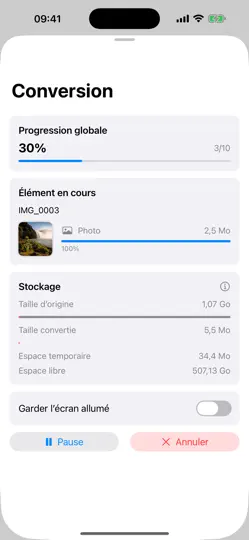 Capture d'écran de Convertisseur HEIF HEVC sur iPhone 3