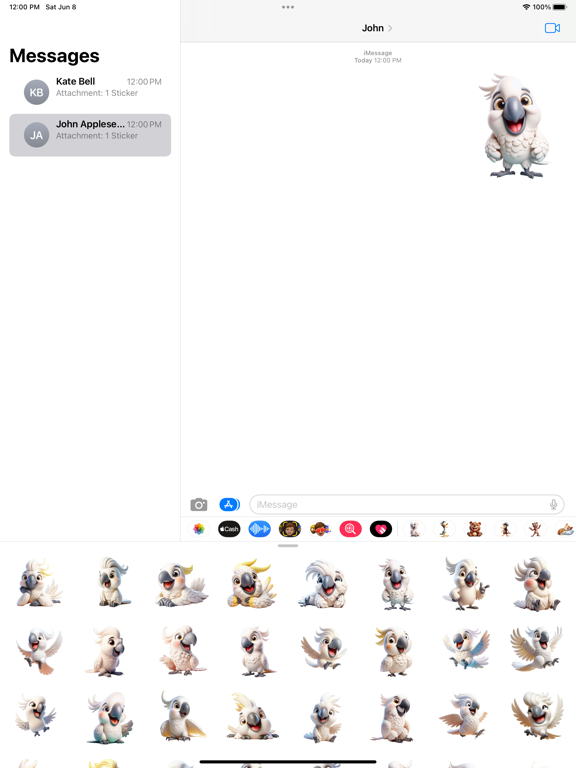 Screenshot #4 pour Happy Cockatoo Stickers