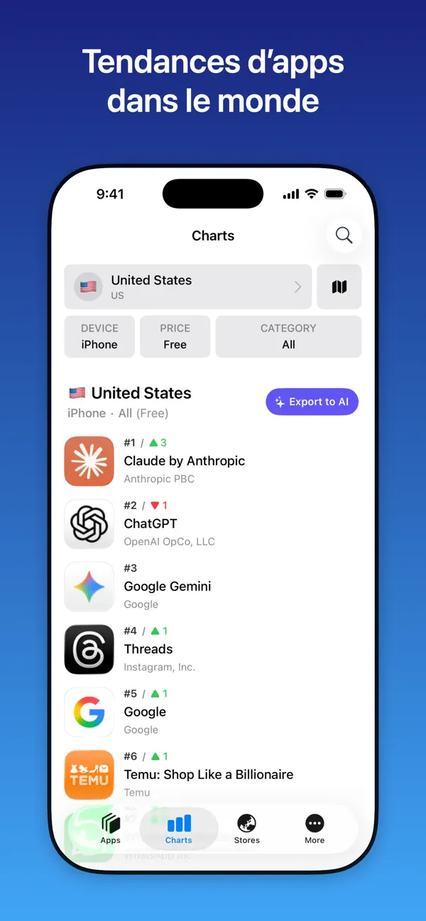 Screenshot #2 pour Appboard: Classement App Store