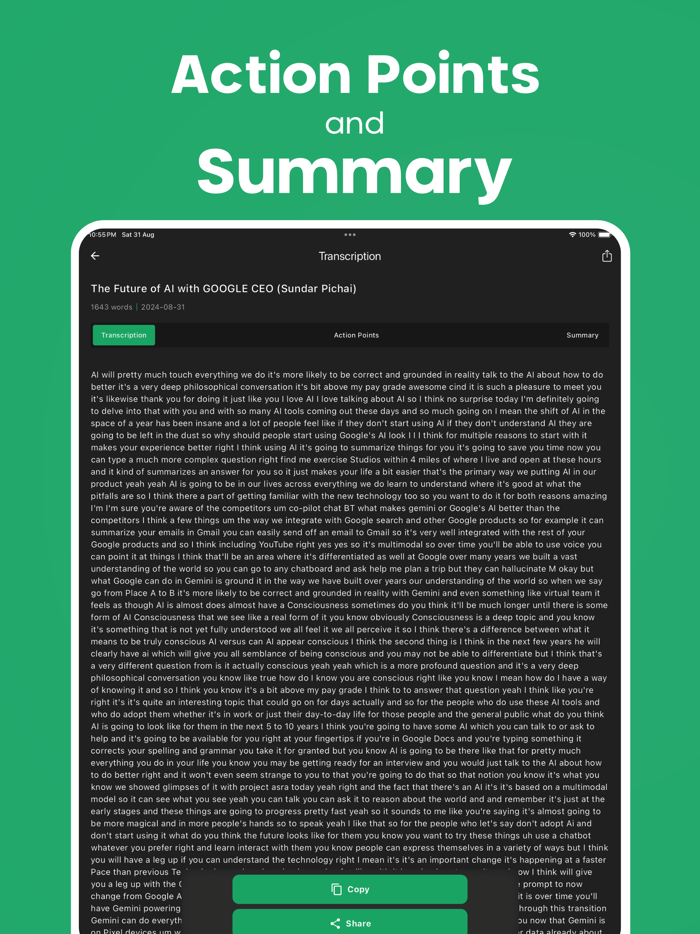 Minutes AI Notes Transcript