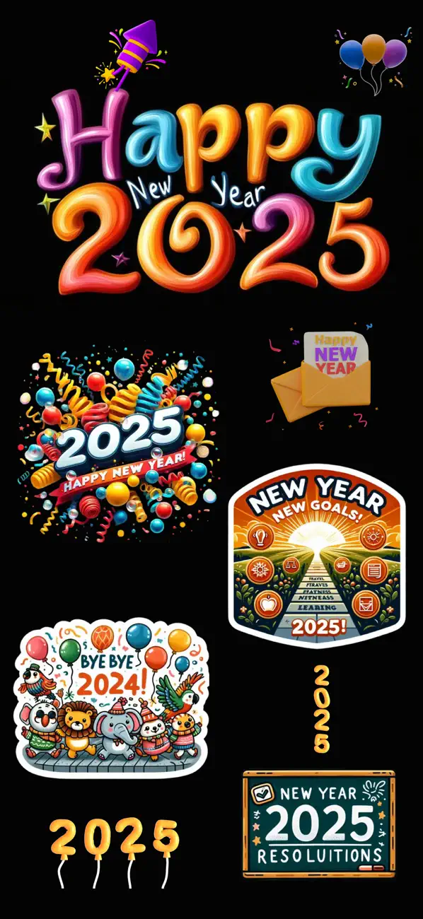Screenshot #1 pour Happy New Year 2025 - WSticker