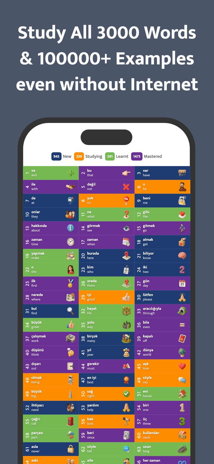 Most Common Turkish Words screenshot 5