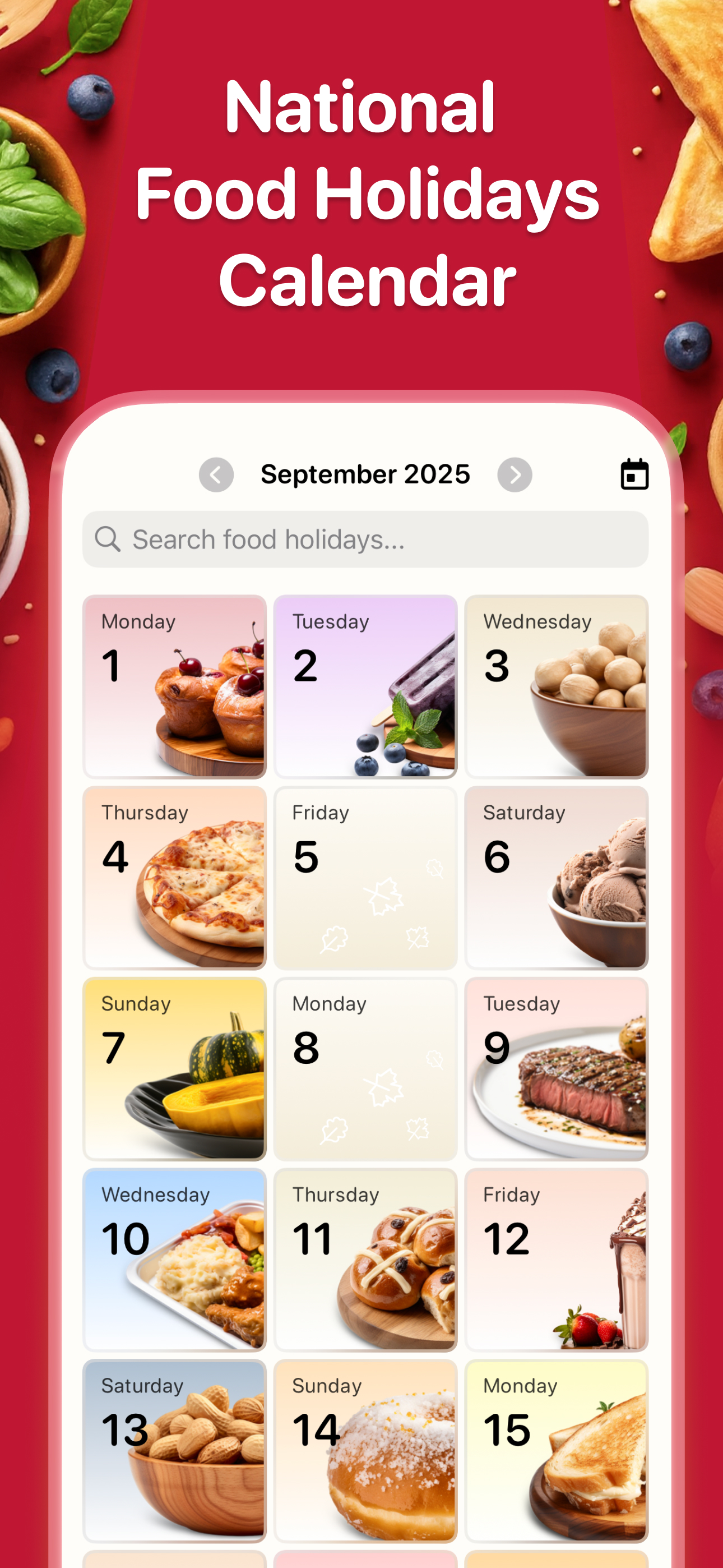 Food Holidays Calendar