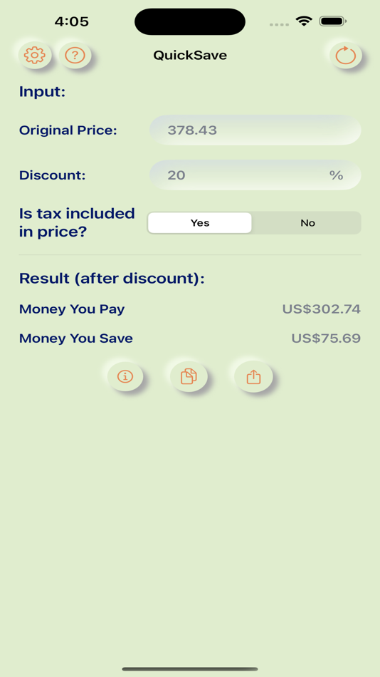 QuickSave: Discount Calculator - 1.0.0 - (iOS)