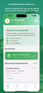 StylesGo: Book Mobile Barbers screenshot 2