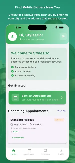 StylesGo: Book Mobile Barbers screenshot 2