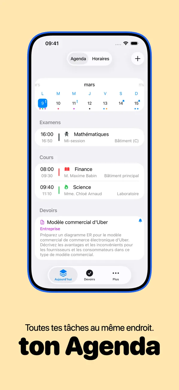 Screenshot #2 pour Agenda Scolaire - Horaires