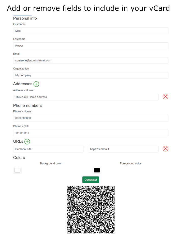 Simply QR Code generator