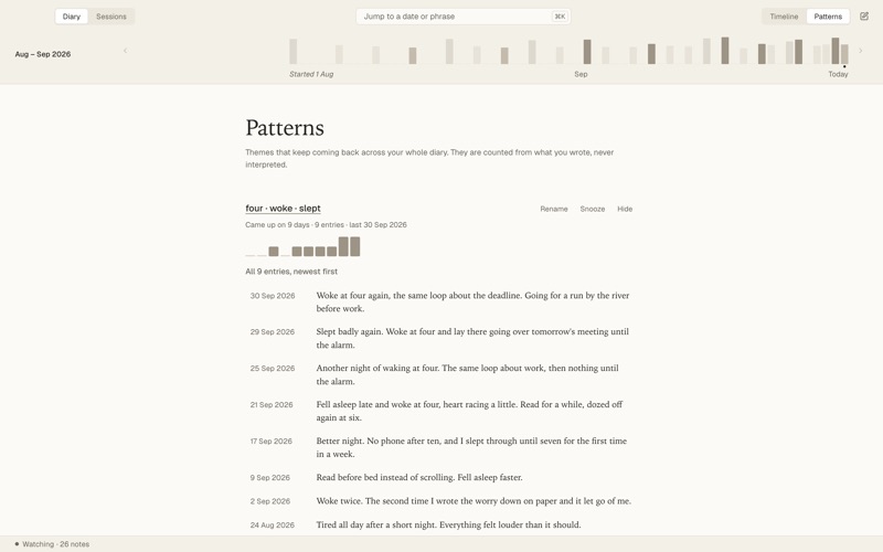 recall — a quiet diary screenshot 2