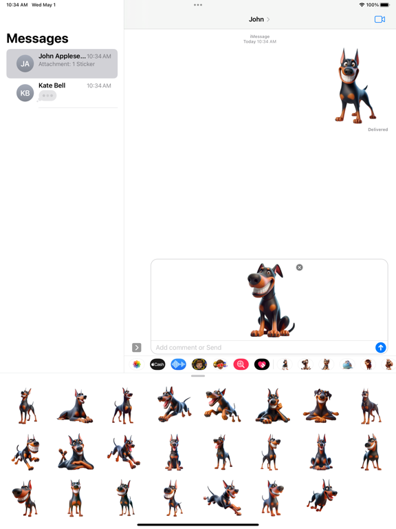 Screenshot #5 pour Happy Dobermann Stickers