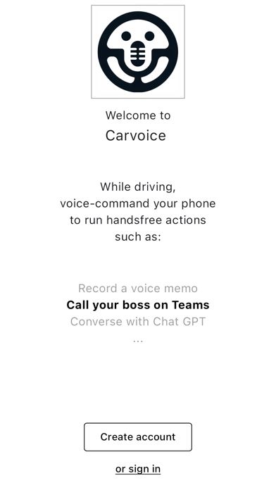 Carvoice handsfree car system Screenshot