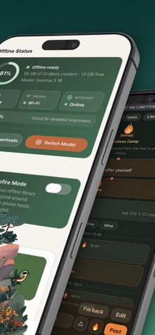 Gridless: Offline AI Survival iPhone screenshot