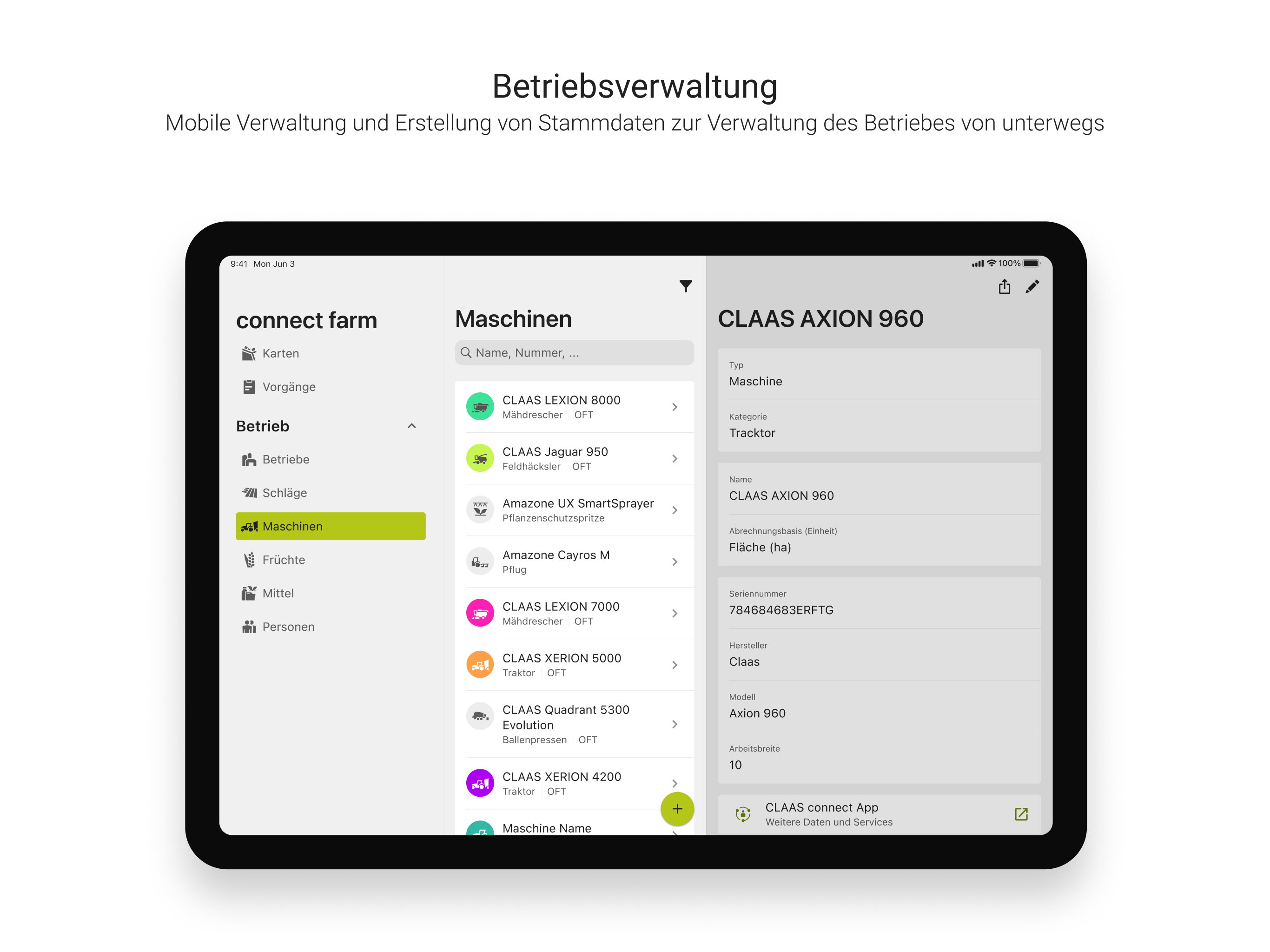 CLAAS connect Farm Management