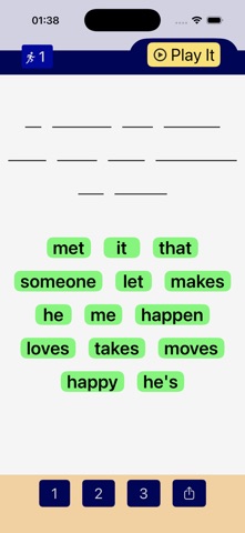 Sentences: English screenshot