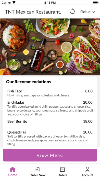 TNT Mexican Restaurant Screenshot