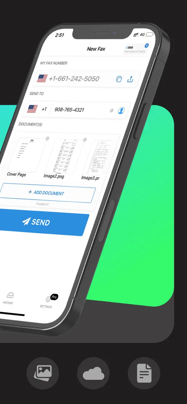 Screenshot #2 pour Fax: Send Receive Doc Ad Free