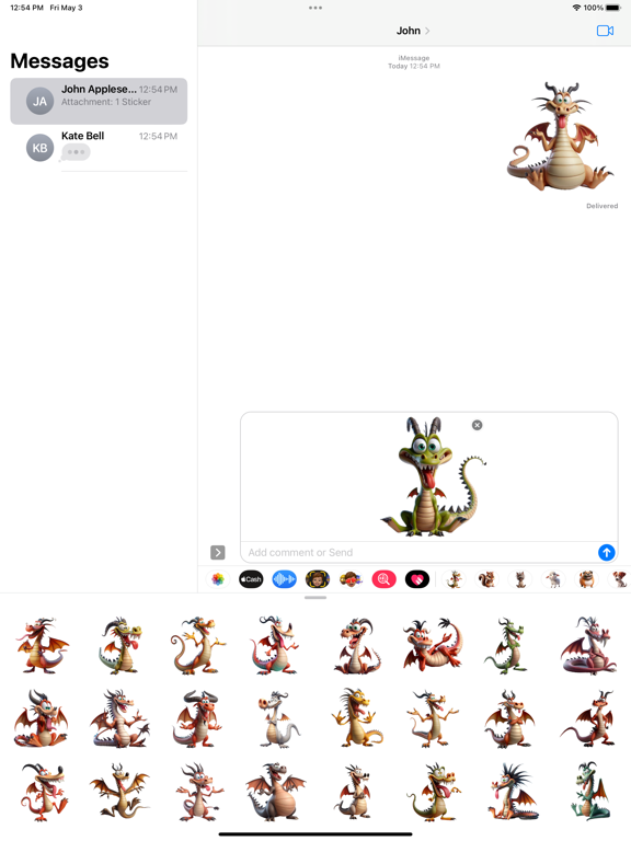 Screenshot #5 pour Goofy Dragon Stickers