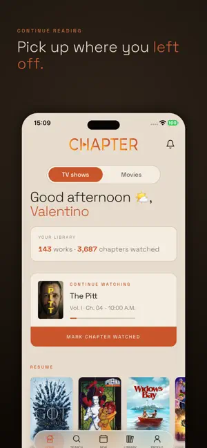 Chapter: TV & Movie Tracker screenshot 1