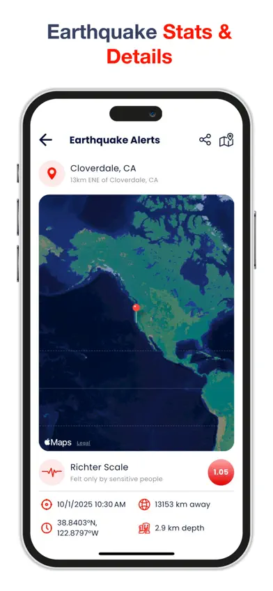 My Earthquake - alerts and map screenshot 2