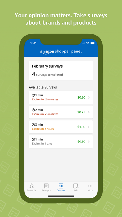 Amazon Shopper Panel Screenshot