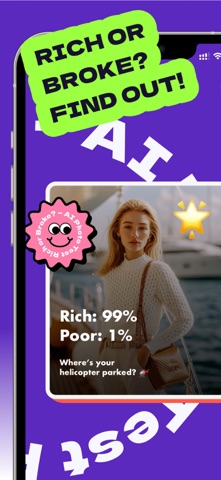Rich or Broke? — AI Photo Test iPhone screenshot