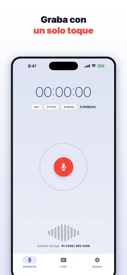 Captura de pantalla de AI Voice Recorder Pro en iPhone 5