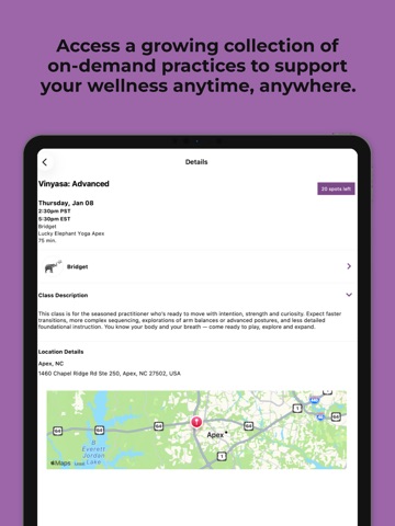 Lucky Elephant Yoga & Wellness iPad screenshot