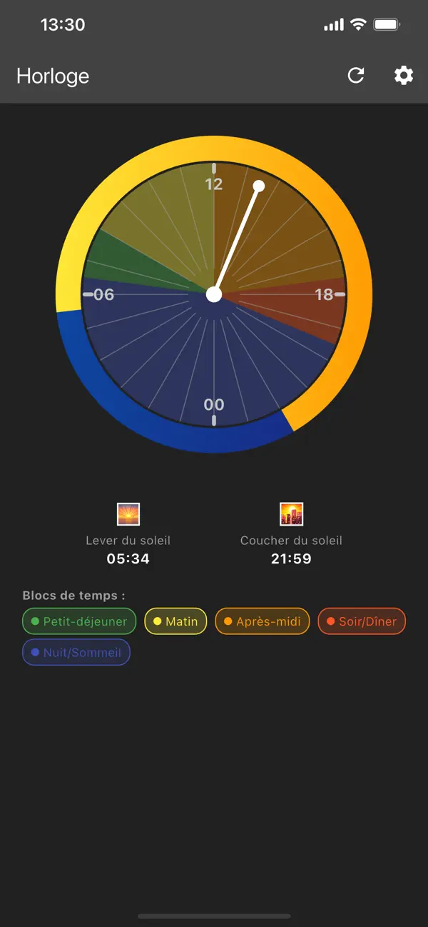 Screenshot #2 pour Horloge Visuelle 24 h
