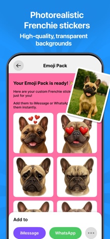 Frenchie Emoji AI Studio iPhone screenshot