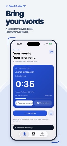 Teleprompter: Read & Film iPhone screenshot