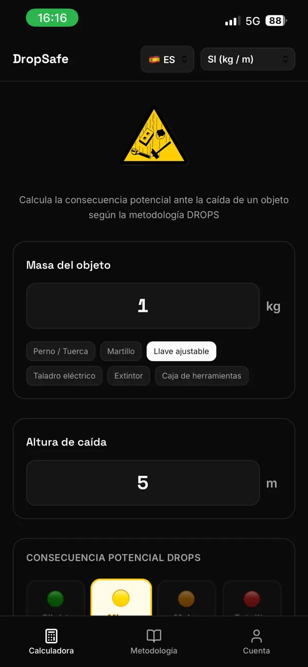 Screenshot #1 pour DropSafe Calculator