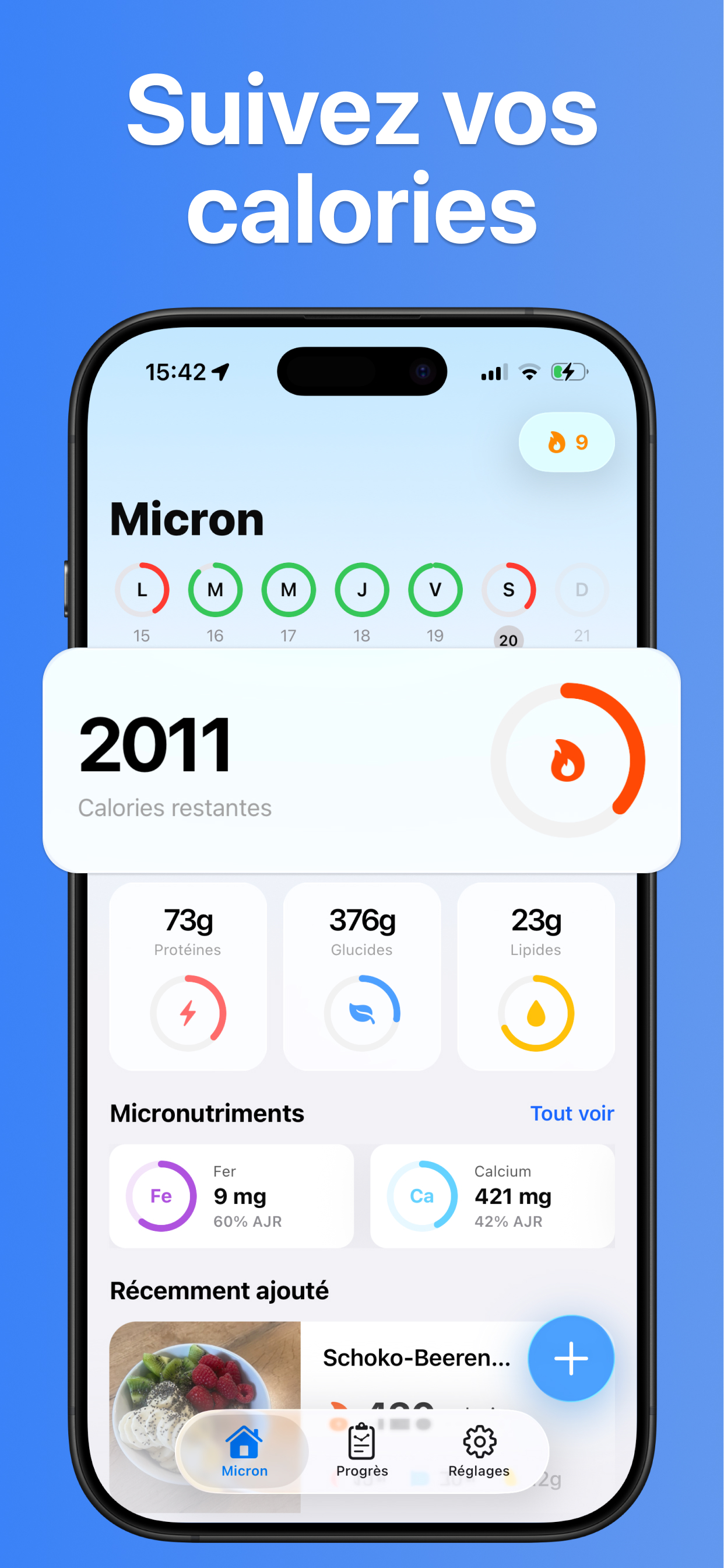 Micron – Calories & Nutrients