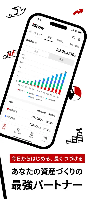 iGrow - 楽天証券の資産づくりアプリ screenshot 2 of 7
