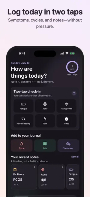 Cystra: PCOS Symptom Tracker screenshot 2