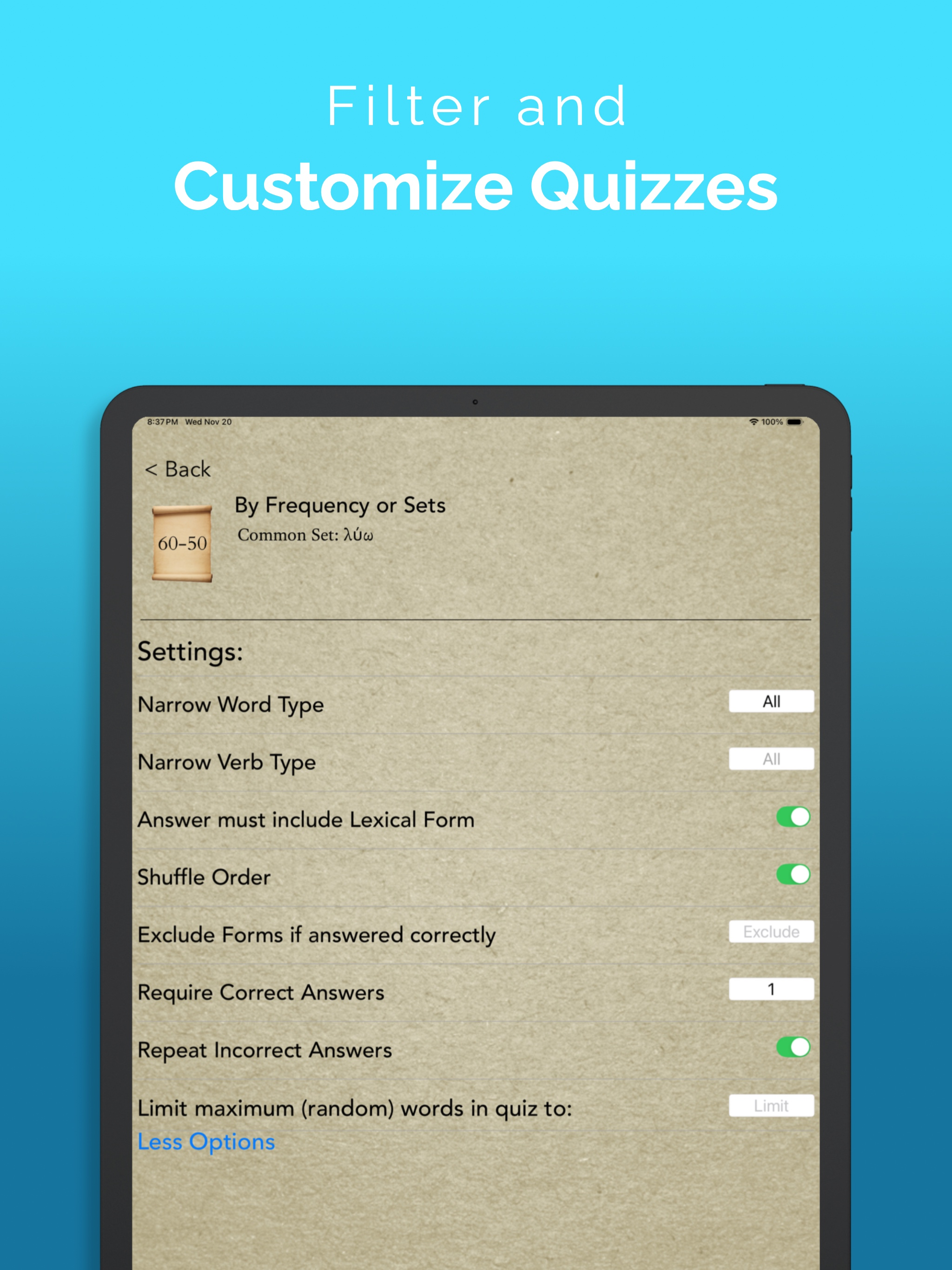 ParseGreek - Greek Quizzing
