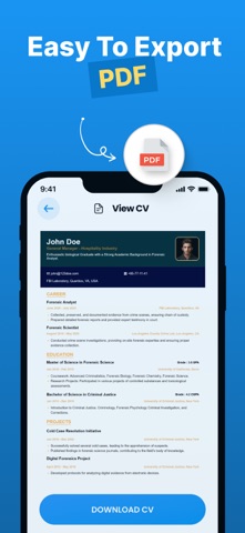 简历生成器, 智能专业的简历: Resume Builder screenshot