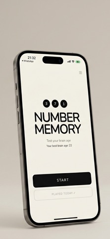 Number Memory – Brain Age Test Screenshot 1 of 3