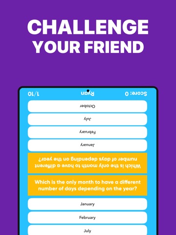 2 Player Quiz Multiplayer Game iPad screenshot