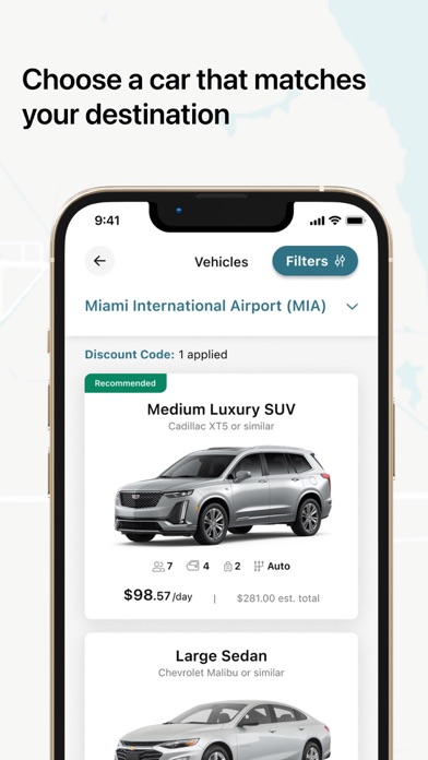 Hertz Rental Car, EV, SUV, Van Screenshot