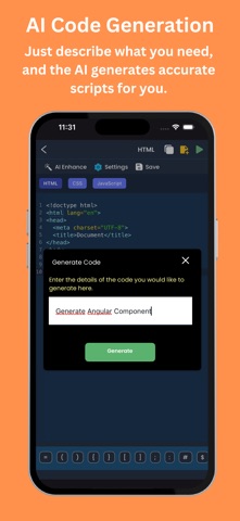 AI Code Generator & CodeEditor iPhone screenshot