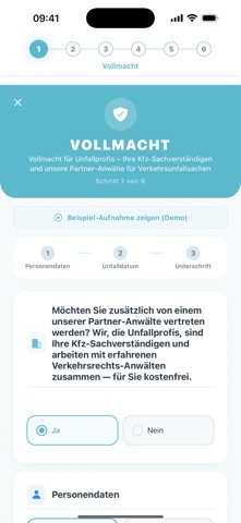 Unfallprofis Partner-App iPhone screenshot