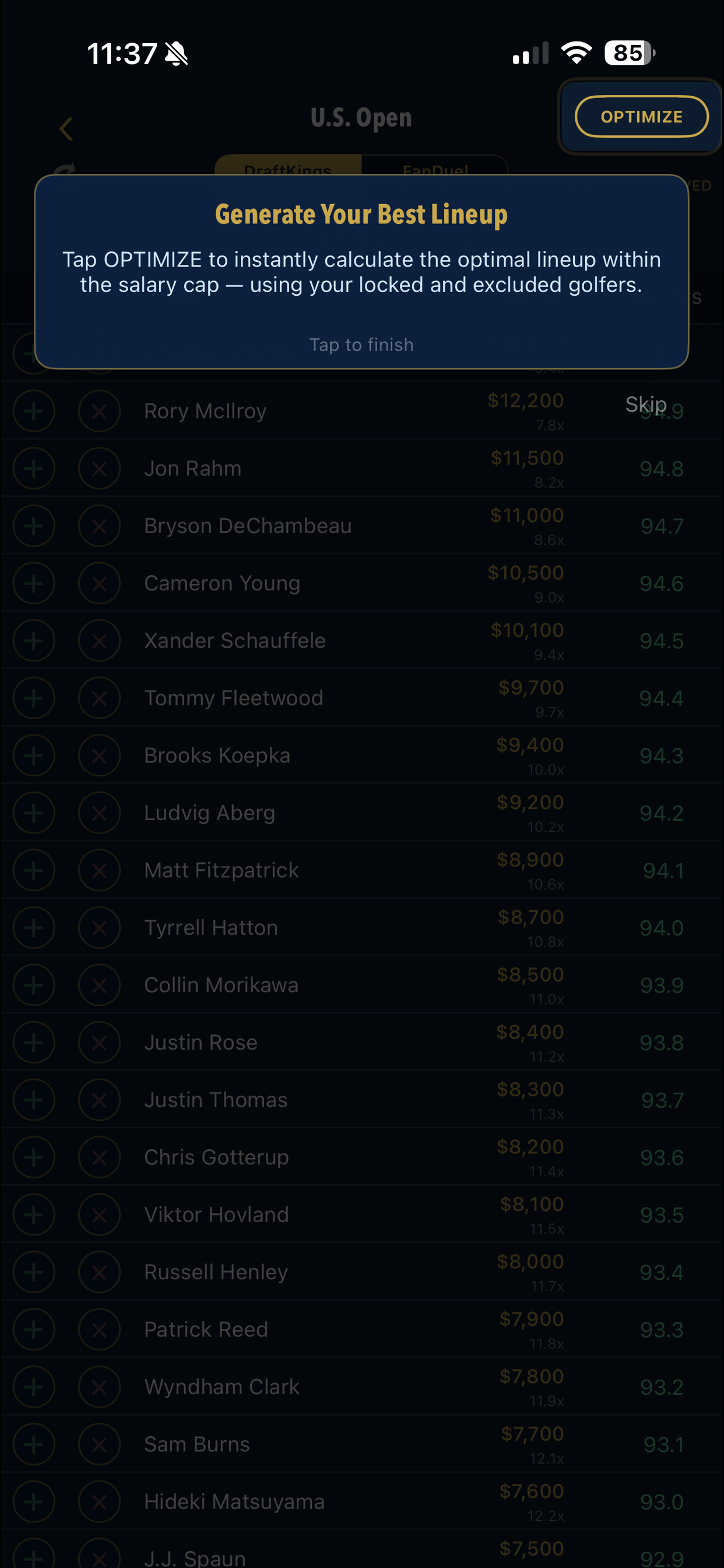 SOLV: NFL & PGA Optimizer screenshot 6