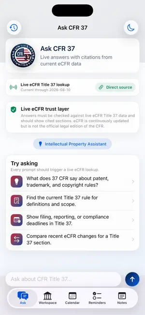 CFR AI - Title 37 screenshot 1