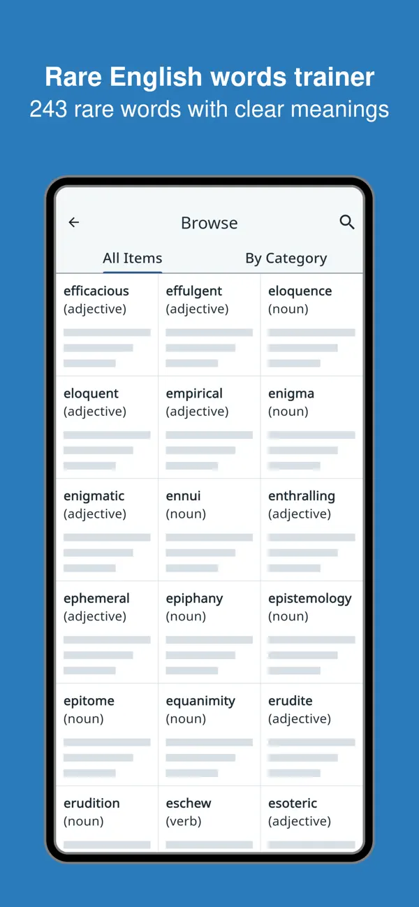 Screenshot #1 pour Rare English Words Trainer
