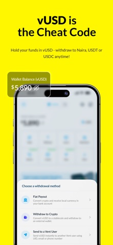Vent: Crypto to Cash Wallet iPhone screenshot