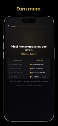 Million AI: $1M Income Tracker iPhone screenshot