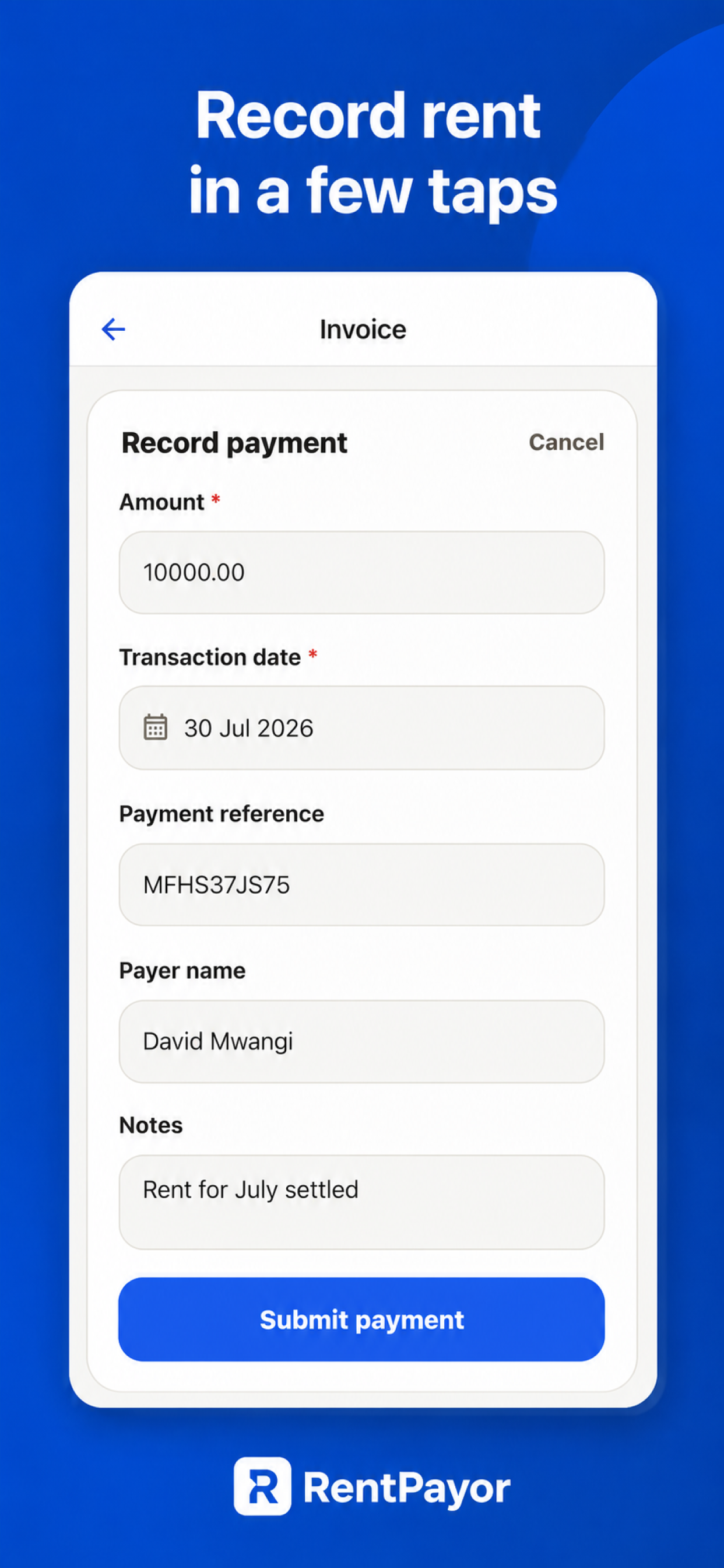 RentPayor: Rent Tracker screenshot 2