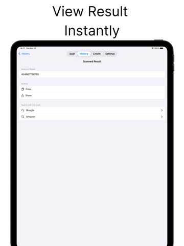 Easy QR & Barcode Scanner iPad screenshot